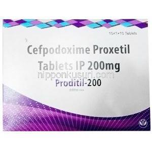プロディチル, セフポドキシム 200mg, 製造元：Univentis Medicare Ltd, 箱表面
