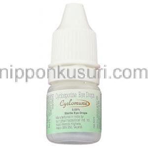 シクロミューン Cyclomune, シクロスポリン, Iflo, 0.05% 3ML 点眼薬 (Ajanta pharma) ボトル