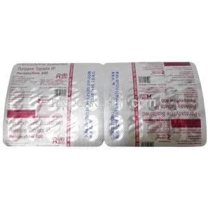 ペントキシフロー, ペントキシフィリン 400 mg, 徐放性錠 (ER錠), 製造元：Prevego Healthcare & Research Private Limited, シート情報