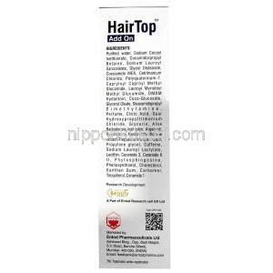 ヘアトップ アドオンシャンプー,シャンプー 150 mL, 製造元：Entod Pharmaceuticals Ltd, 箱情報