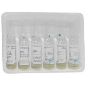 MBカルD3注射, コレカルシフェロール 600,000IU, アンプル 1 mL X 6本, 製造元：Martin & Brown Bio-Sciences Pvt., Ltd, パッケージ
