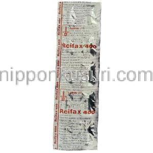 リファキシミン （キシファクサン ジェネリック）, ルシファックス Rcifax  400mg 錠 (Lupin) 包装
