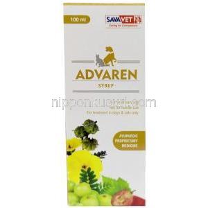 アドバレンシロップ, シロップ（ペット用）100 mL, 製造元：SAVA Healthcare,箱表面
