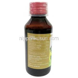 アドバレンシロップ, シロップ（ペット用）100 mL, 製造元：SAVA Healthcare,ボトル情報, 成分