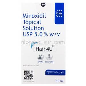Hair4U, Minoxidil Topical Solution USP 5.0% 60ml,