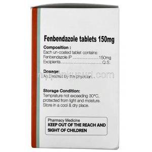 ワーミザ 150, フェンベンダゾール 150 mg, 製造元：Actiza Pharmaceutical Pvt. Ltd., 箱情報