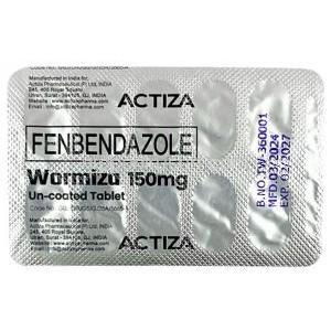 ワーミザ 150, フェンベンダゾール 150 mg, 製造元：Actiza Pharmaceutical Pvt. Ltd.,シート情報