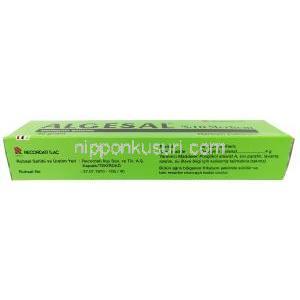 アルゲサル軟膏, サリチル酸ジエチルアミン 10%, 軟膏 40 g, 製造元：Recordati, 箱情報,成分
