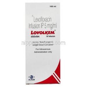 レボルケム 点滴, レボフロキサシン 500 mg, 点滴 100 mL, 製造元：Alkem Laboratories,点滴液包装