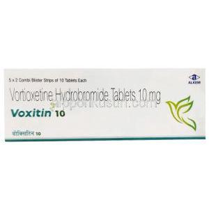 ボクシチン 10, ボルチオキセチン 10 mg, 製造元：Alkem Laboratories Ltd, 箱表面