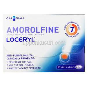 アモロルフィン,　ロセリン 2.5ml, 5% 薬用爪塗付剤, 箱表面