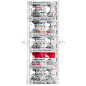 フレクサベンツ, シクロベンザプリン 5 mg,製造元：Macleods Pharmaceuticals, シート情報