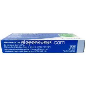 クレッセントファーマ製シンバスタチン,シンバスタチン 40mg, 製造元：Crescent Pharma, 箱情報, 保管方法