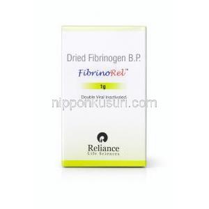 フィブリノレル 1g, フフィブリノゲン乾燥粉末（Reliance Life Sciences）箱 正面