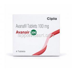 アヴァネア 100, アバナフィル 100mg, 製造元：Cipla, 箱表面