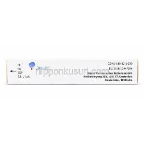 レキサルティ, ブレクスピプラゾール 1 mg, 製造元：Otsuka Pharmaceutical EU, 箱底面