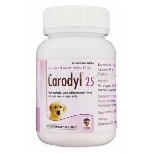 カプロフェン, カロディル Carodyl, 25mg チュワブル錠 (Pfizer) ボトル
