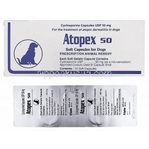アトペックス Atopex, シクロスポリン Cyclosporine 50mg カプセル (Cipla)