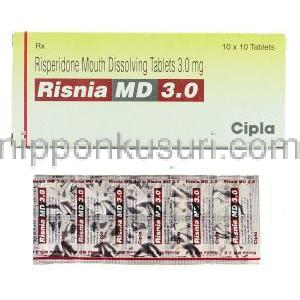 リスニア MD Risnia MD, リスパダール ジェネリック, リスペリドン 3mg 錠 (Cipla)