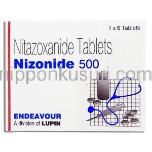 ニゾナイド Nizonide, ニタゾキサニド（アリニア/アニータ　ジェネリック）, 500MG 錠 (Lupin) 箱