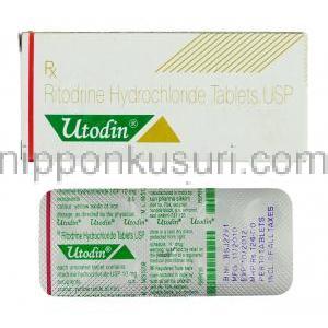 ユートディン Utodin , ユトパージェネリック, 塩酸リトドリン, 10mg 錠 (Sun Pharma)