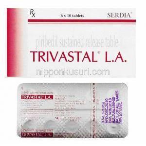トリバスタルL.A. Trivastal L.A., ピリベジル 50mg (Serdia) 箱、錠剤裏面