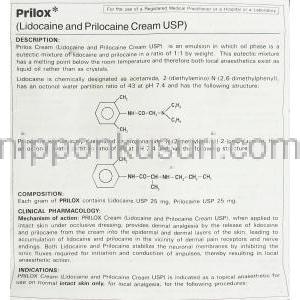 プリロックス クリーム 30g, Plirox Cream（エムラクリーム ジェネリック）リドカイン 25mg/ プリロカイン 25mg 配合 商品説明-1
