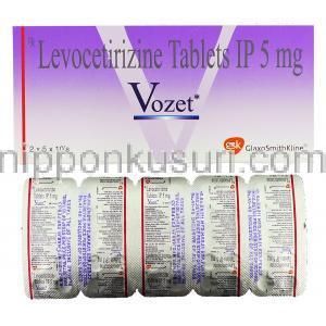 ボゼット Vozet , レボセチリジン塩酸塩 5mg 錠 (GSK)
