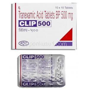 トラネキサム酸 （シクロカプロン ジェネリック）, Clip 500mg 錠 (FDC)