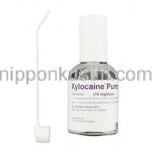 キシロカイン Xylocaine,  リドカイン 10ml x 50ml ポンプスプレー （アストラゼネカ社） ボトル