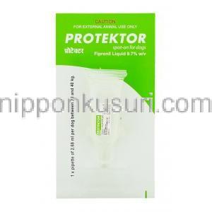 プロテクトール Protektor, フロントラインプラス ジェネリック , Fipronil Liquid フィプロニル 2.68ml スポッ