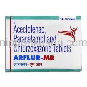 アルフルール Arflur MR, アセクロフェナク/アセトアミノフェン/クロルゾキサゾン 100MG/ 325MG/ 250MG錠 (Vapi