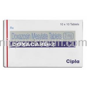 ドクサカード Doxacard, カルデナリンジェネリック, ドキサゾシン  2mg 錠 (Cipla) 箱