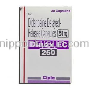 ジネックスEC Dinex EC, ヴァイデックスＥＣカプセル, ジダノシン 250mg カプセル (Cipla) 箱