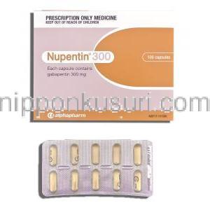 ヌペンチン Nupentin, ガバペンチン 300mg カプセル (Alphapharma)