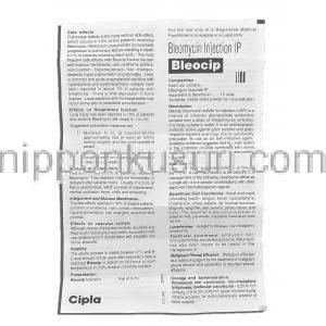 ブレオシップ Bleocip, ブレオマイシン 15mg 注射 (Cipla) 情報シート1