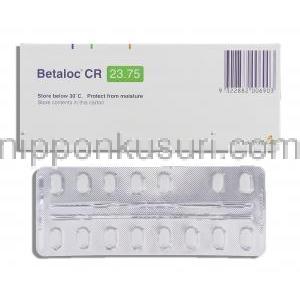 ベタロックCR Betaloc CR, コハク酸メトプロロール 23.75mg 箱 (アストラゼネカ社)