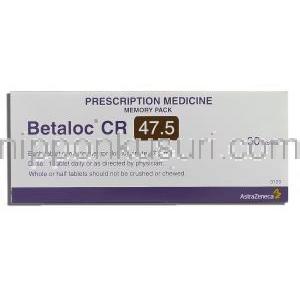 ベタロックCR Betaloc CR, コハク酸メトプロロール 47.5mg 箱 (アストラゼネカ社) 箱