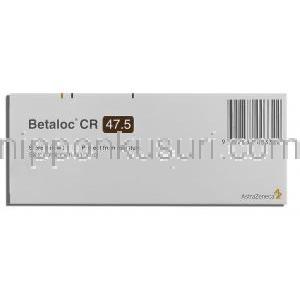 ベタロックCR Betaloc CR, コハク酸メトプロロール 47.5mg 箱 (アストラゼネカ社) 箱裏面