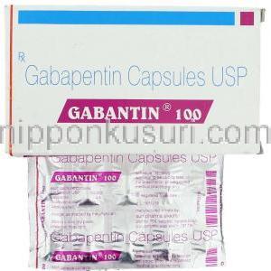 ガバンチン Gabantin, ガバペンチン 100mg カプセル (Sun Pharma)
