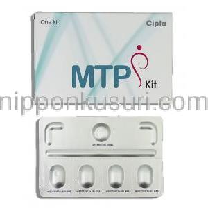 MTP キット, ミフェプリストーン・ミソプロストール配合 錠 (Cipla)