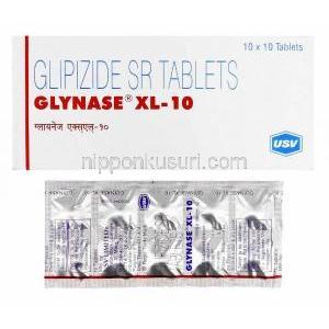 グリネーズXL Glynase XL,  グルコトロル XL ジェネリック,  グリピジド XL 10mg 錠