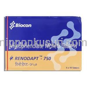 レノダプト Renodapt, セルセプト ジェネリック, ミコフェノール酸モフェチル 750mg (Biocon) 箱