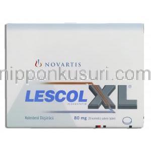 レスコールXL Lescol XL, ローコール ジェネリック, フルバスタチン 80mg (Novartis) 箱