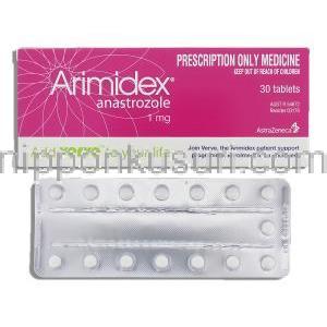 アリミデックス Arimidex, アナストロゾール 1mg 錠（アストラゼネカ社）