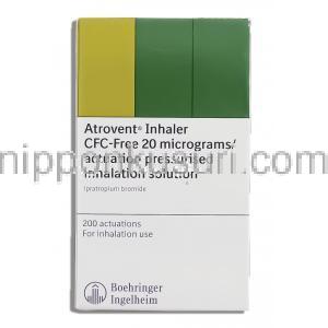 アトロベント Atrovent Inhaler, 臭化イプラトロピウム 20mcg 200定量 吸入剤 (Boeringer Ingelheim)