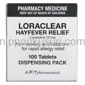 ロラクリア Loraclear, クラリチン ジェネリック, ロラタジン 10mg 錠 (AFT Pharma) 箱