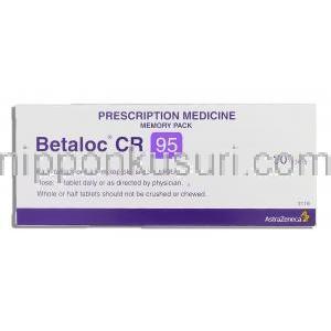 ベタロックCR Betaloc CR, コハク酸メトプロロール 95mg 箱 (アストラゼネカ社) 箱