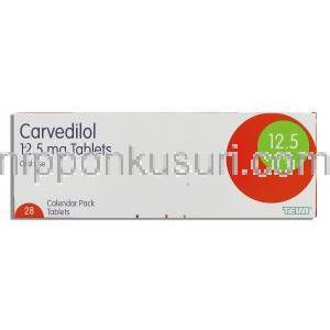 カルベジロール Carvedilol 12.5mg (Teva) 箱