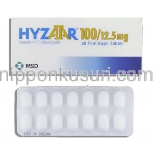 ハイザール フォルテ Hyzaar Forte, ロサルタンカリウム・ヒドロクロロチアジド配合 100mg / 12.5mg 錠 (Merck)